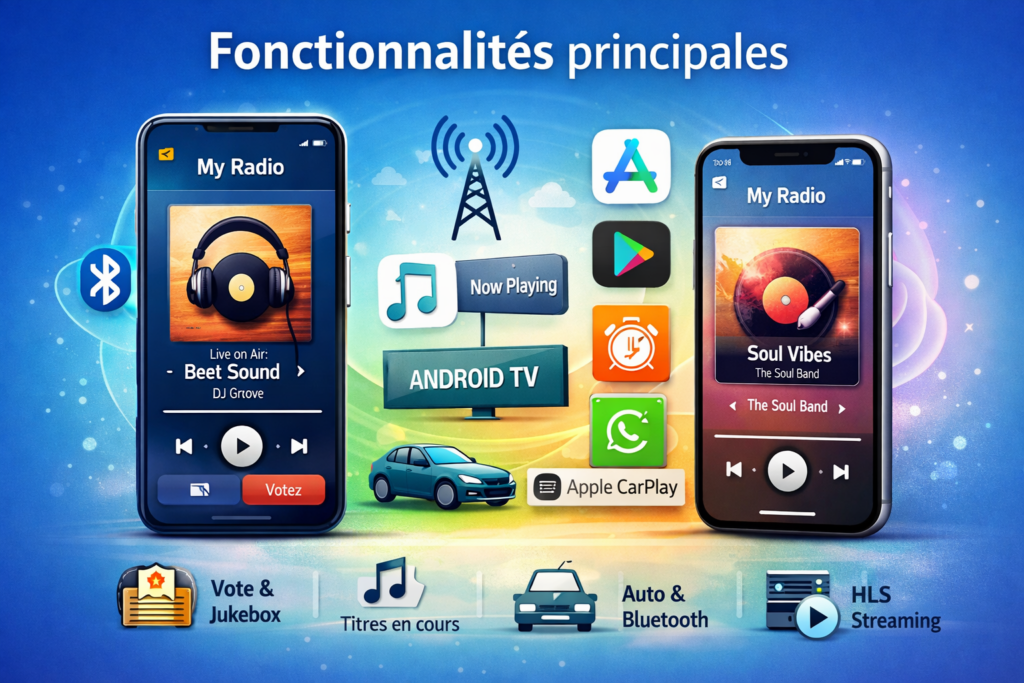 Fonctionnalités principales Mobile App Native
