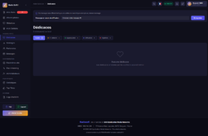Admin Dédicaces - Radiostation Pro CMS