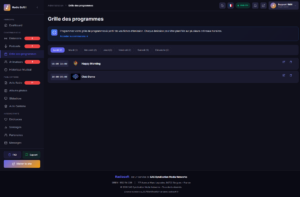 Admin Grille des programmes - Radiostation Pro CMS