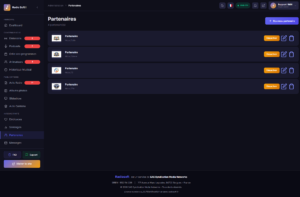 Admin Partenaires - Radiostation Pro CMS